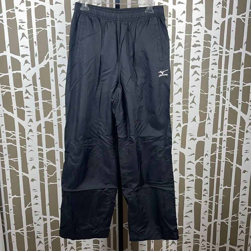 Mizuno Boys Black Nylon Wind Pants sz XL